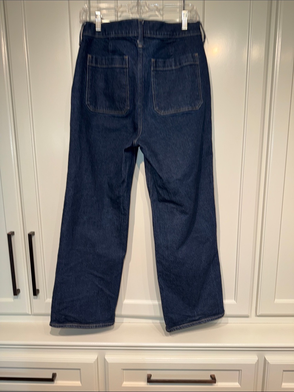 J. Crew Dark Blue Wide-Leg High-Rise Jeans with Front Patch Sailor pockets - Picture 3 of 4